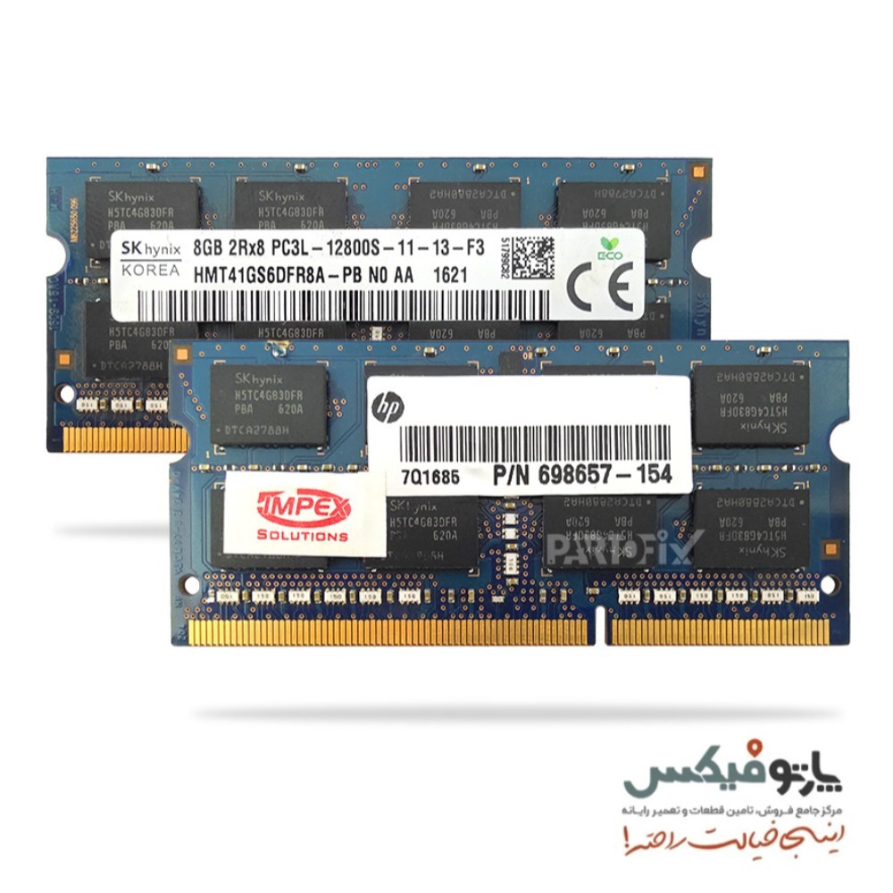 رم لپ تاپ 8 گیگابایت DDR3L-1600 PC3L-12800 کارکرده