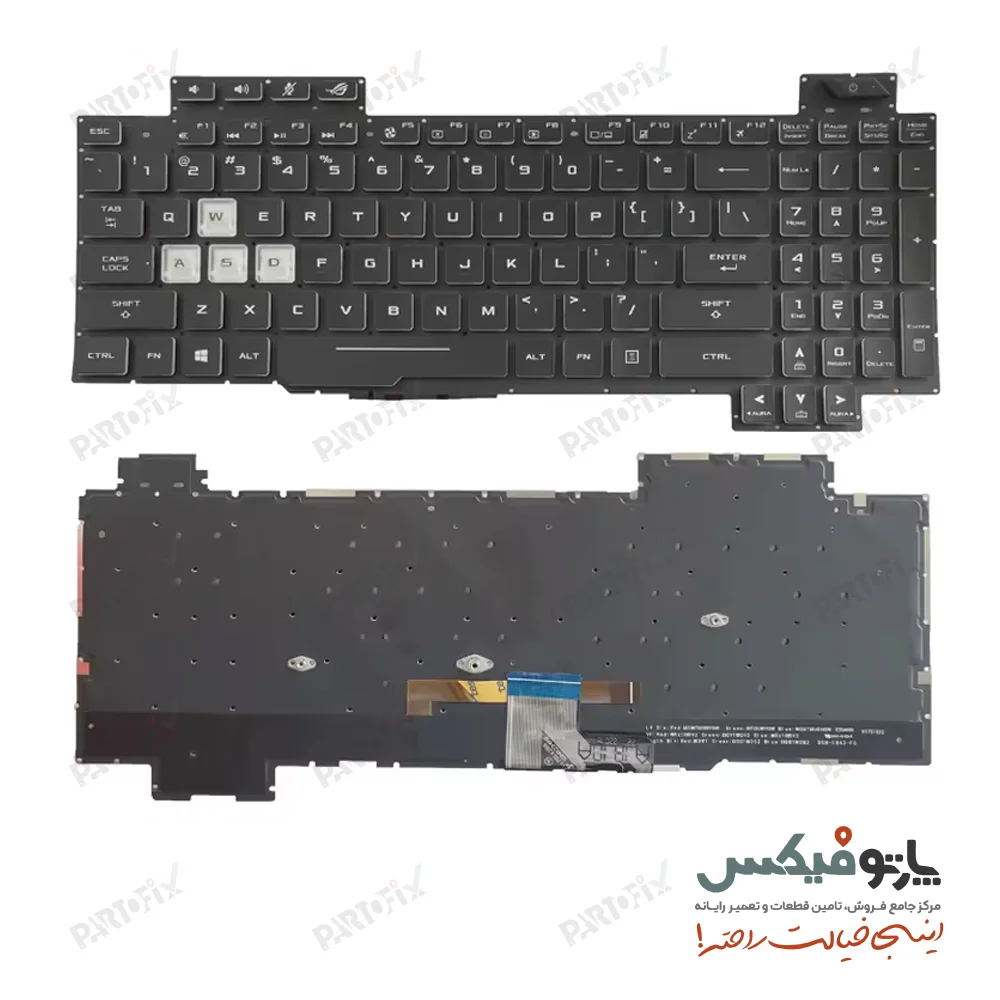 کیبورد لپ تاپ ایسوس ASUS ROG GL704 با بکلایت-مشکی