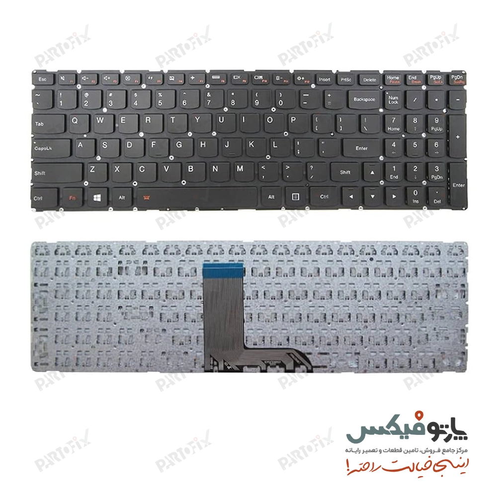 کیبورد لپ تاپ لنوو Lenovo IdeaPad 700-15 اینتر کوچک- مشکی